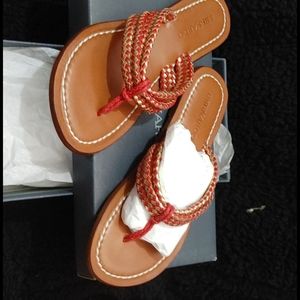 Bernardo red/gold sandals